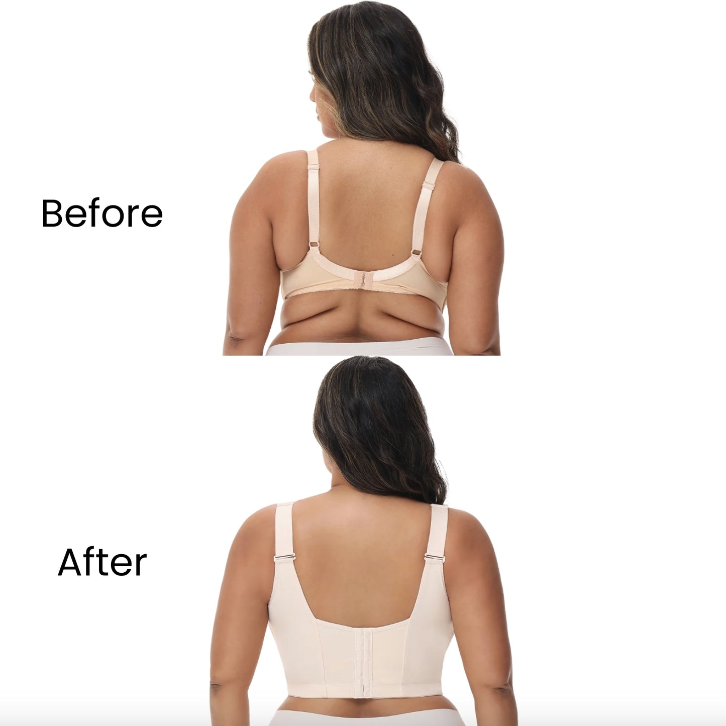 choolley Women's Seamless Wireless Bras Push Up Bralette Support Padded Soft  Comfortable Back Fat Smoothing Bra XL Nude at  Women's Clothing store